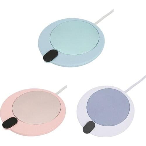 Portable Round Shape USB Cup Warmer Heat Beverage Mug Mat Keep Drink Warm Heater Mugs Coaster Autumn Winter Desktop Home Kitchen