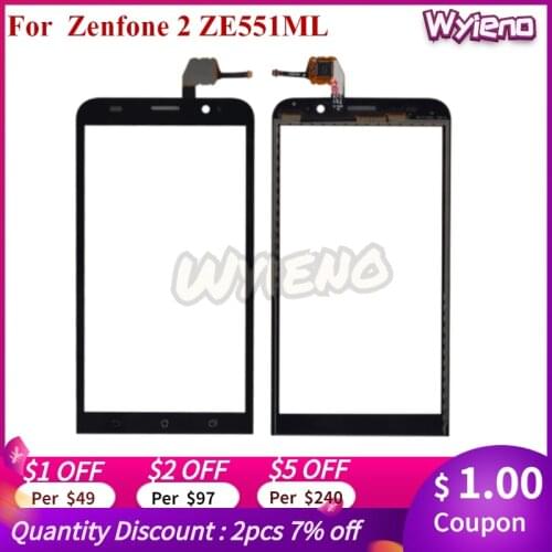 Wyieno Black Touchpad For Asus Zenfone 2 6 4.5 ZE551ML / Zenfone2 Laser ZE550KL Touch Screen Digitizer Glass Sensor Screen