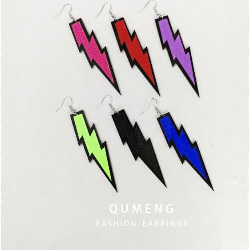 Lightning Earrings Halloween Fashion Jewelry Popular in Europe and America punk Exaggerated Acrylic Stud Earrings for Women
