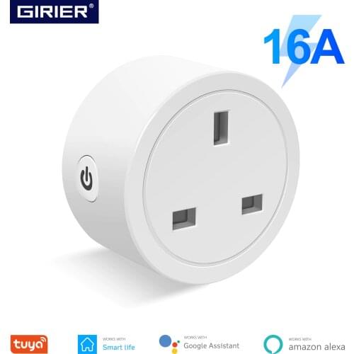 Tuya Smart Wifi Plug UK 16A, App Remote Control Socket Outlet with Energy Monitoring Function, Works with Alexa Google Home