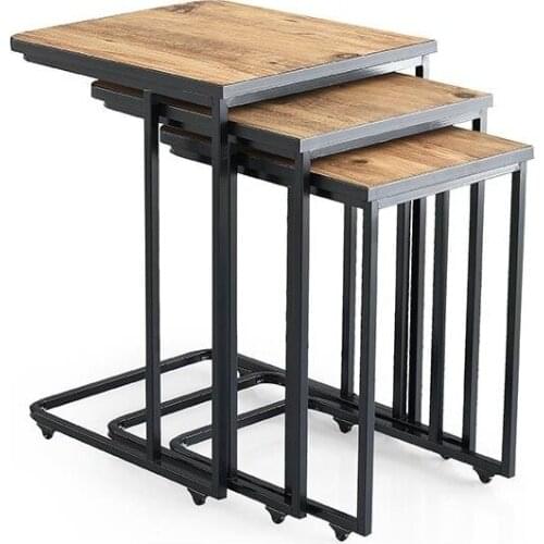 Modern Sivasgözde Marble Pattern C Zigon Coffee table 3'lü Mdflam Patterned Color coffe table table basse