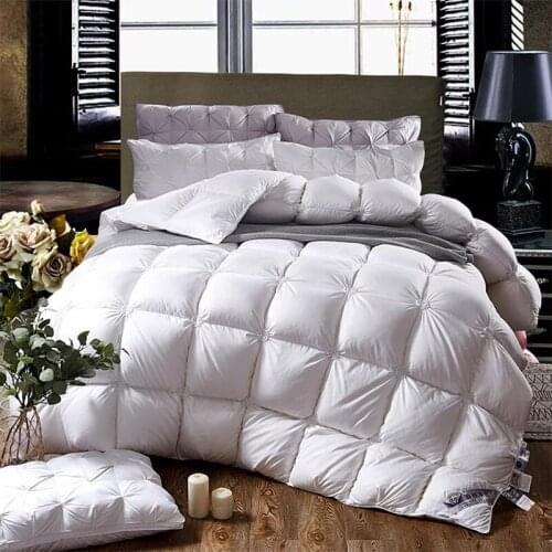 GraspDream Goose/Duck Down Quilt Duvet King Queen Twin size White/Blue/Pink/Brown Luxury Winter Blanket Comforter Filler