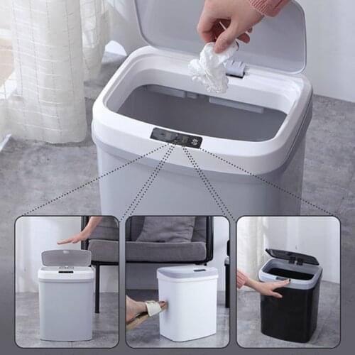 Intelligent Automatic Induction Electric Rubbish Trash Can Smart Waste Bins Garbage Storage Basket Home Office Supplies