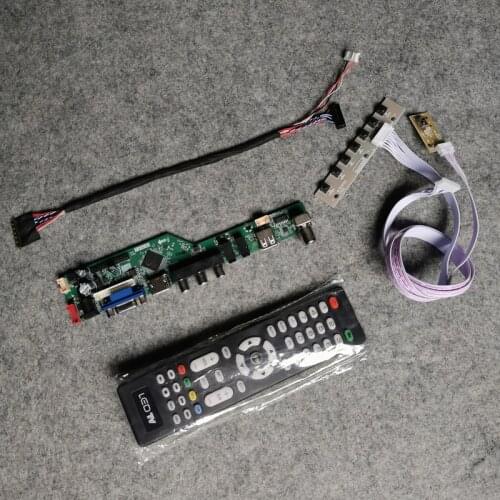 For B140XW01/B140XW02/B140XW03 display LVDS 40 Pin DIY kit 1366*768 universal control drive card WLED 60Hz panel VGA+USB+AV