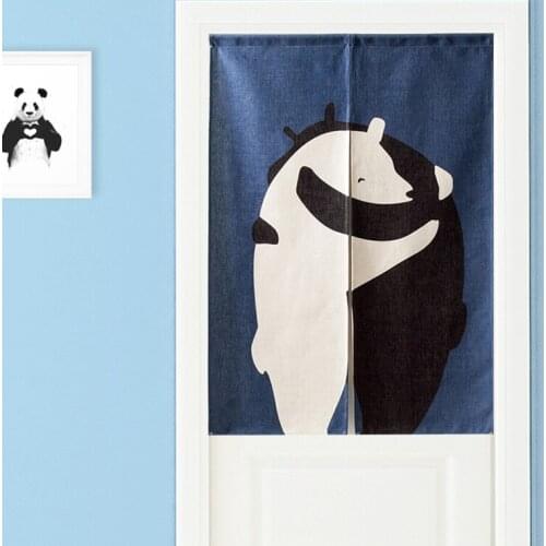 Nordic Animal hold Bear Deer Door Curtain Linen Tapestry Children Study Bedroom Home Decor curtains