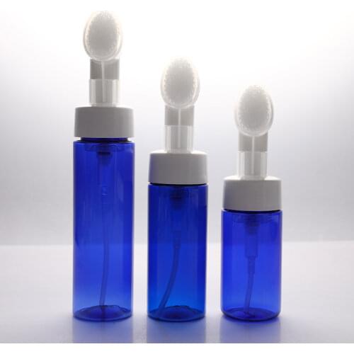 100/150/200ml Empty Froth Foaming Pump Bottle With Silicone Brush Head Face Cleaning Foam Bottles