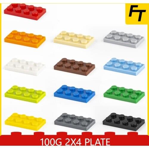 100g Small Particle 3020 2x4 Plate Brick Building Block Flat DIY Parts Buildmoc Compatible Assembly Particle Creative Gift Toys