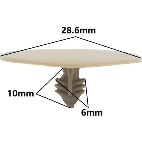 30PCS Beige Universal Auto Plastic Rivet Push in 6mm Hole Retainer Car roof ceiling cover Fastener