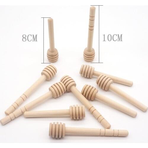 500pcs 8cm 10cm Coffee Juice Mixing Stir Stick Wood Honey Stirrer Honey Long Stick Eco-friendly Honey Dippers W0037