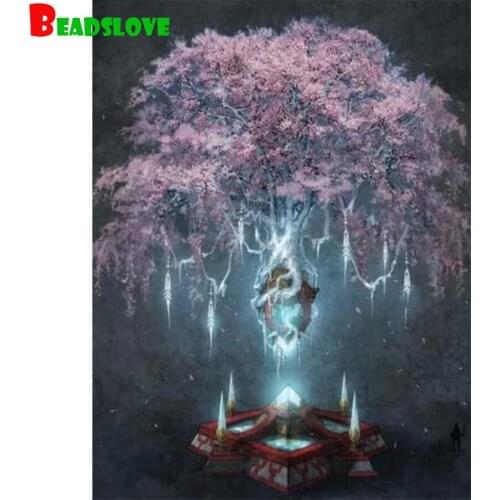 5D diamond painting Tree of life flower dream landscaper full square round drill diamond embroidery decoration Diamond Mosaic