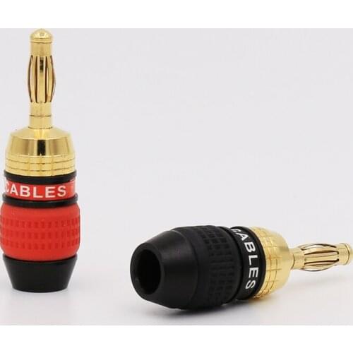8PCS HIFI Speaker Deadbolt Banana Plugs Gold Plated Speaker Wire Connector Plug