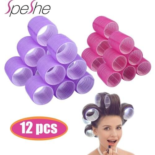 Haar Rollers Self Grip Hair Curlers 12Pcs/Pack Hair Roller Salon Hair Dressing Curlers Jumbo Size Hair Roller Sticky Cling Style