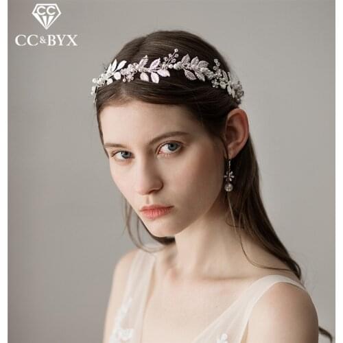 CC Wedding Jewlry Hairbands Headbands Leaf Crown Engagement Hair Accessories For Bridal Party Headdress 100% Handmade Beads O345