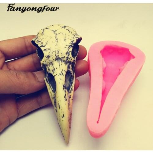 Crow Skull 3D Silicone Mould Chocolate Resin Gypsum Candle Baking Mold