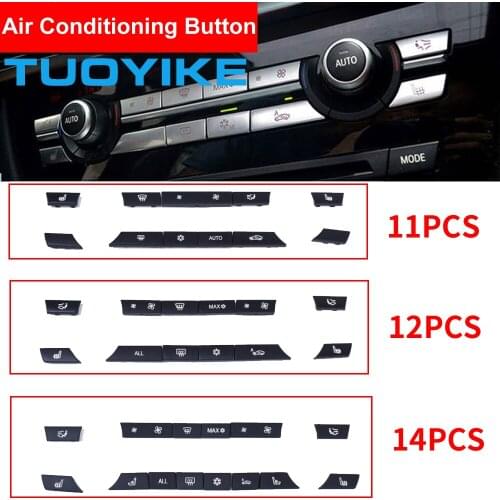 Black Silver Air Conditioner Button Sequin Decoration Cover Trim Sticker For BMW F10 F11 F06 F01 E70 E71 X3 X4 F25 F26 X5 X6 F15