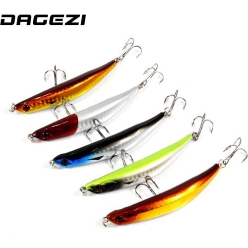 DAGEZI 5pcs/lot bending Fishing Lure Minnow Hard Bait with 2 Fishing Hooks Fishing Tackle Lure 3D Eyes Crankbait Minnows