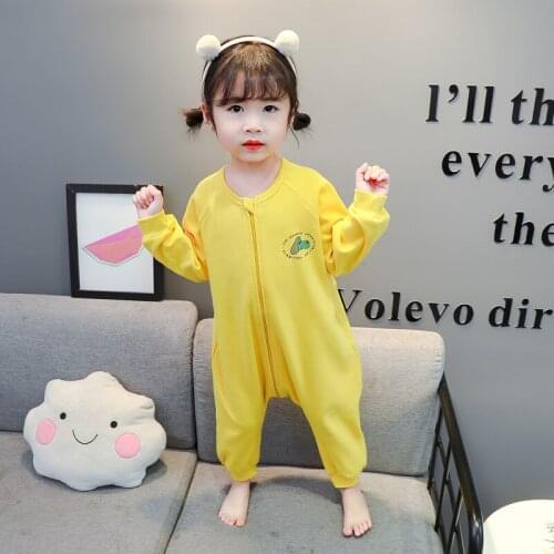 Childrens Pajamas 2021 Autumn Winter Boys and Girls Long-Sleeved One-Piece Suit Kids Clothes Girls 1 To 8 Years Baby Rompers