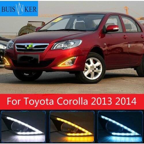 2PCS LED Daytime Running For Toyota Corolla 2013 2014 Super Brightness 12V Car LED DRL Waterproof ABS Daylight Bulb