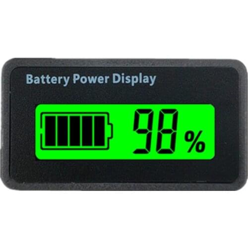 Taidacent Lead Acid Battery Charge Monitor LCD Lithium Battery Level Status Monitor 48V 24V 12V Battery Percentage Indicator