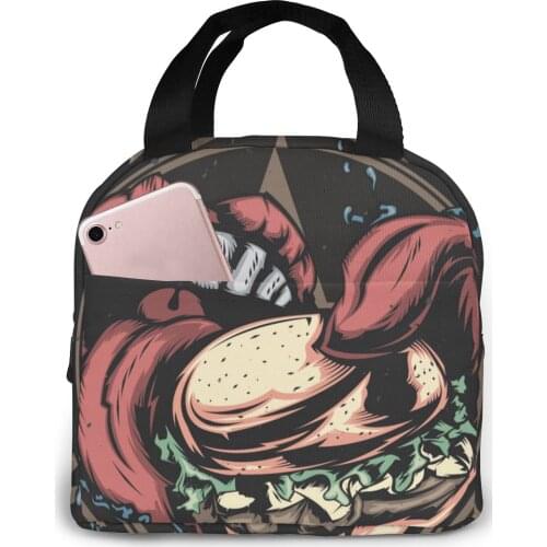 Insulated Lunch Bag Thermal Mouth Eating Burger Tote Bags Cooler Picnic Food Lunch Box Bag
