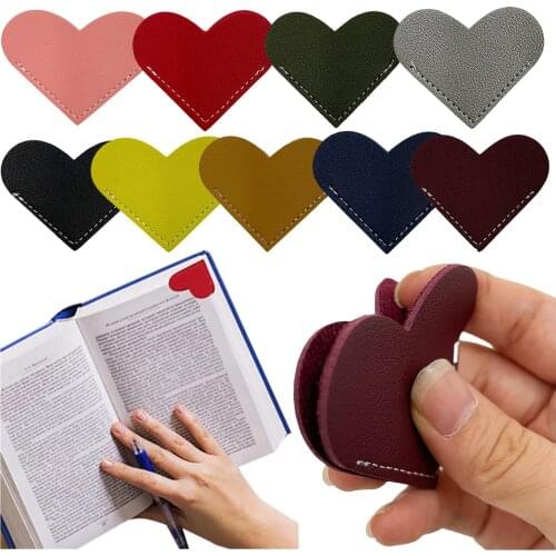 Leather Bookmark Heart-shaped Heart Shape Vintage Leather Bookmarks For Book Mini Corner Page Marker Genuine Leather Bookmark