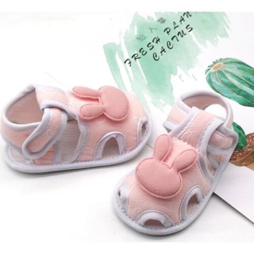 0-18m Cute Baby Summer Shoes Newborn Baby Girls Boy Flat With Soft Prewalker Printing Rabbit Cartoon Single Shoes Zapatos Niña