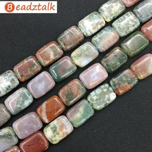Fashion Stone Beads Flat Rectangle Bead 13x18 mm Puff Mixed Colors DIY Jewelry Making Earrings Bracelet etc