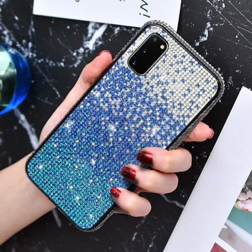 Fashionable gradient diamond phone case for Samsung Galaxy S10 Plus S20 Ultra Note 10 Note 20 Plus back cover case