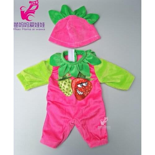 Cartoon cows clothes hat setS for 43cm 18 inch babIes doll fruit sets 18 inch girl dolls clothes outwear