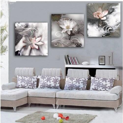 Diy 3pcs diamond painting orchid flower triptych mosaic cross stitch 5d embroidery full square round drill decoration icon