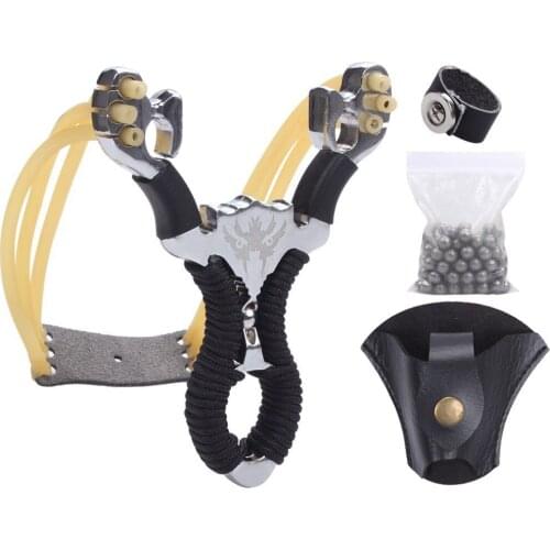 Professional Powerful Slingshot Set Catapult With Slingshot Bag and 100pcs 8mm Stainless Steel Balls for Hunting Shooting