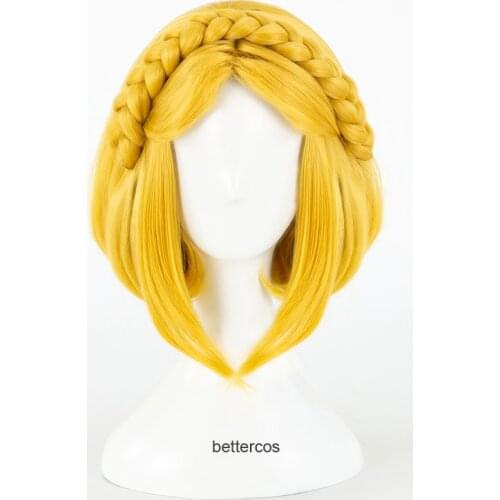 The Legend of Zelda: Breath of the Wild Princess Zelda Cosplay Wig Short Blonde Heat Resistant Synthetic Hair Wig + Wig Cap