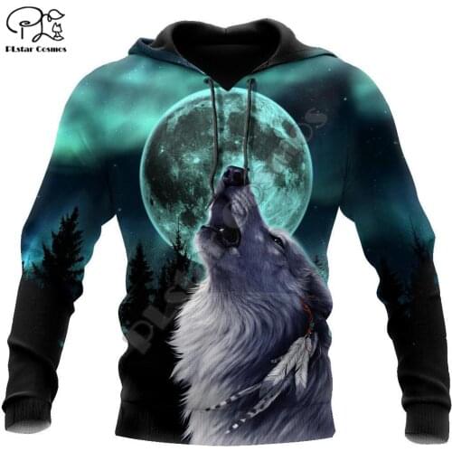 PLstar Cosmos Animal Hunting Wolf Tattoo Hunter Camo Autumn Tracksuit 3D Printed Men/Women Streetwear Hoodies Pullover Jacket