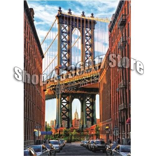 Full Square Diamond Embroidery,Manhattan Bridge,New York,Diamond Painting,Cross Stitch,Diamond Mosaic,Decoration,Needlework,Gift