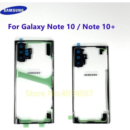 For SAMSUNG Galaxy Note 10 N970 N970F NOTE10 Plus N975 N975F Transparent Back Glass Battery Cover Rear Door Case Housing Perspec