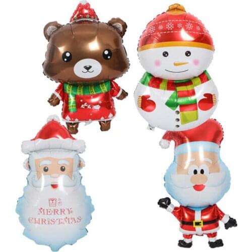 Christmas Aluminum Film Balloon Elk Head Bear Penguin Personality Originality Santa Claus Penguin Balloons Party Xmas Decor New