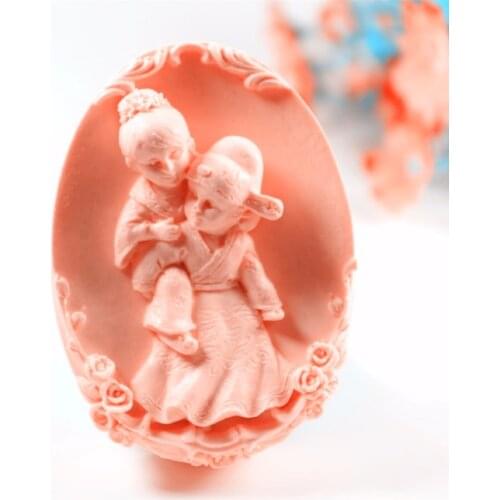 Chinese Style Wedding Couple Mold S500 Craft Art Silicone 3D Soap Mold Craft Molds DIY Handmade Candle Molds