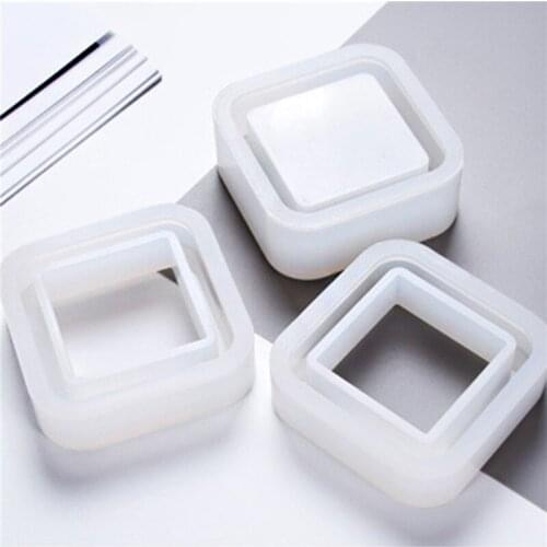 Silicone Mold for Table Desktop Storage Pen Box DIY Craft UV Epoxy Resin Mold for Making Square Flower Pot Home Office Organizer