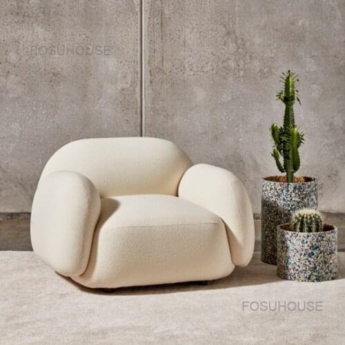Nordic Living Room Leisure Sofas Designer Model Room Lazy Creative Sofa Armchair Home Furniture Clothing Store Single Cloth Sofa