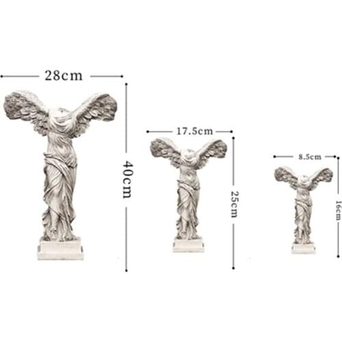 16cm 25cm 40cm Resin Victory Goddess Figurines Sculpture Craft Ornament Model Room Study Room Home Decoration Accessories