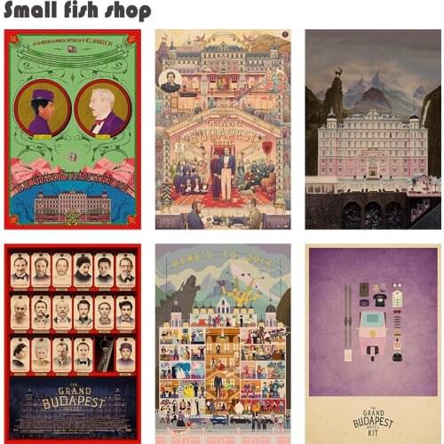 The Grand Budapest Hotel Home Furnishing decoration Kraft Movie Poster Drawing core Wall stickers