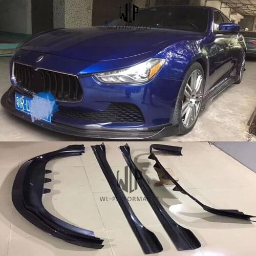 High quality Carbon fiber Car body kit Front bumper lip Rear diffuser lip Side skirts For Maserati Ghibli SQ4 2014-2016