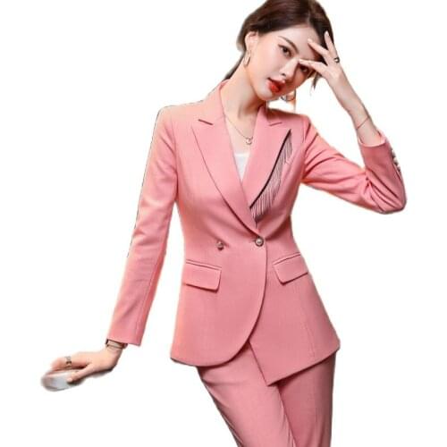 Formal Uniform Designs Women Business Work Wear Blazers Professional Pantsuits with Pants and Jackets Coat Interview Clothes