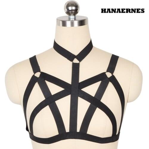 HANAERNES Womens Belt Chest Harness Women BDSM Lingerie Harness Body Bondage Erotic Sexy Suspender Bra Cage Waist Strap Fetish