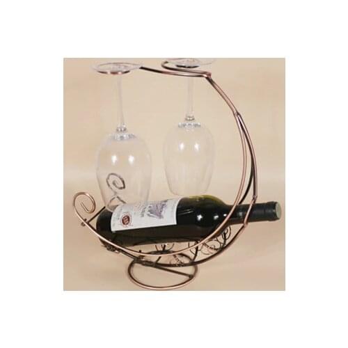 1PC Fashion Iron wine rack Corsair hanging cup wine holder creative arts and crafts ornaments electroplating KI 2081