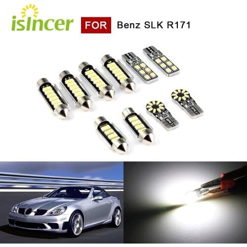 10pcs Canbus SMD LED interior lights For Mercedes-Benz ​SLK R171 2004-2011 Complete set lamp Dome Map Door Mirror bulbs lighting