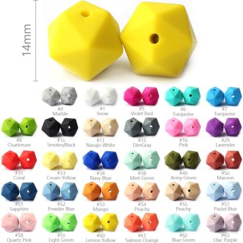 Keep&Grow 10Pcs Icosahedron Silicone Beads Food Grade Baby Teethers BPA Free Baby Teething Beads For Necklace or Bracelet Making