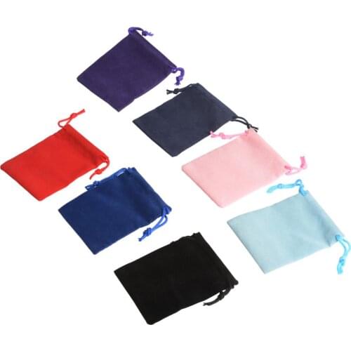 100Pcs/lot 5*7cm 7*9cm 10*12cm Velvet Drawstring Pouch Jewelry Bag Christmas Wedding Gift Bags & Pouches Velvet Bags wholesale