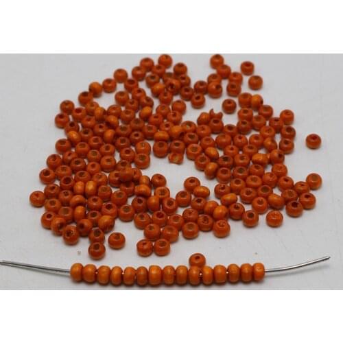 1000 Orange 4mm Round Wood Seed Beads~Wooden Beads