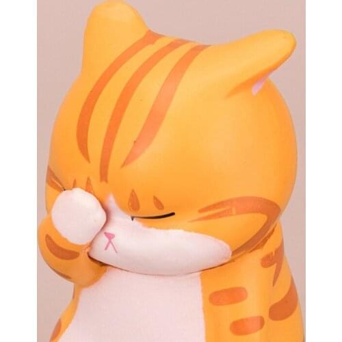 2In Lovely Cat Statue Model Figure Set Animal Figurine Playset for House Decor